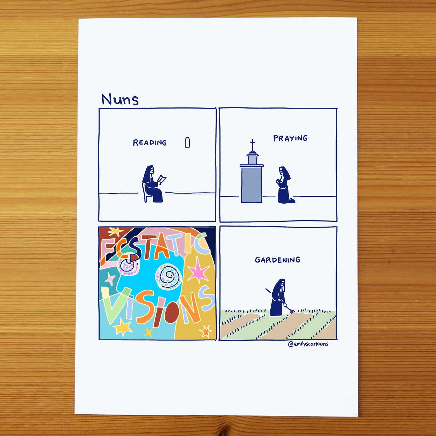 Nuns: Ecstatic Visions - High quality A4 print
