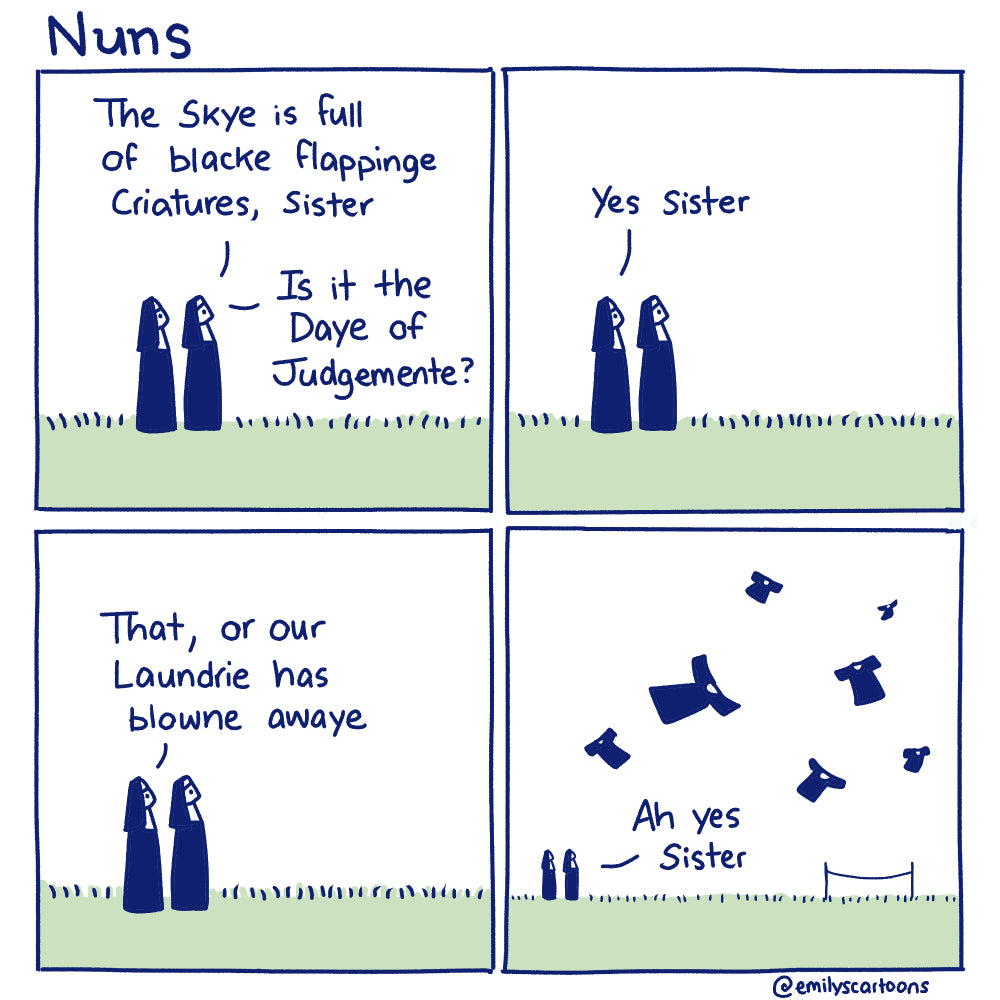 Nuns: Laundry - High quality A4 print