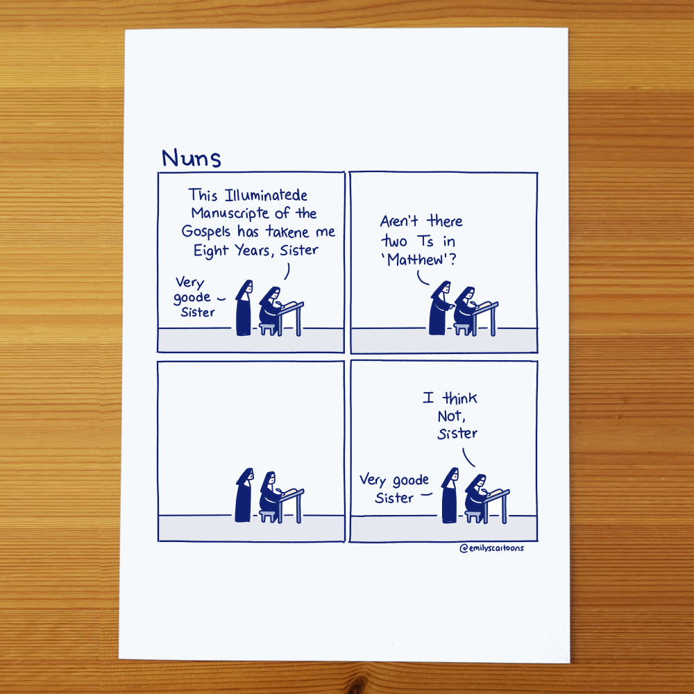 Nuns: Manuscript - High quality A4 print