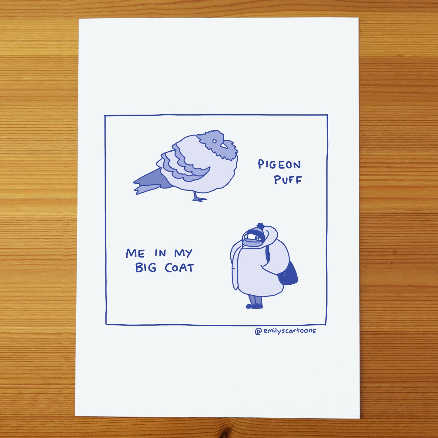 Pigeon Puff - High quality A4 print