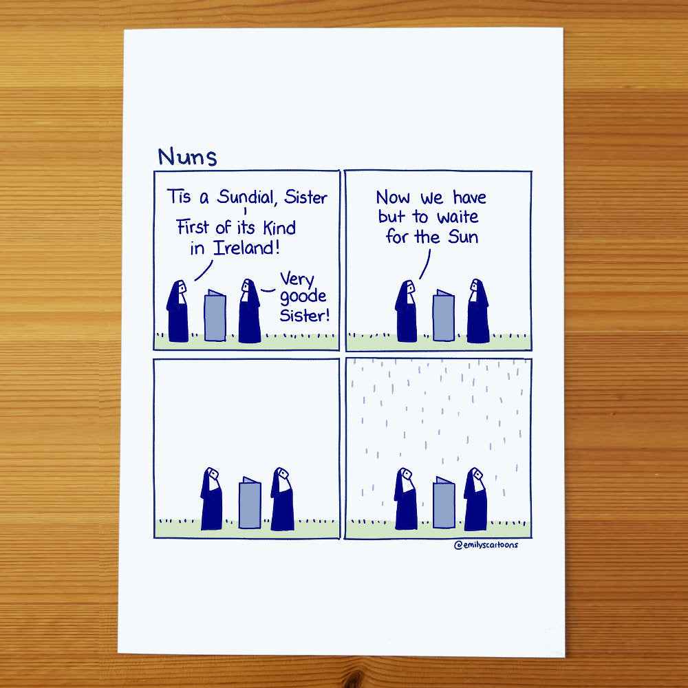Nuns: Sundial - High quality A4 print