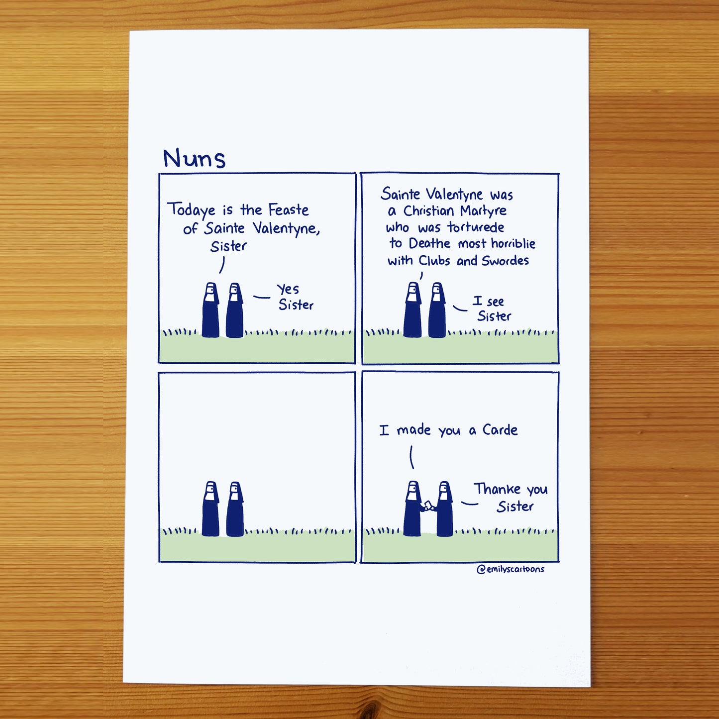 Nuns: Valentyne - High quality A4 print