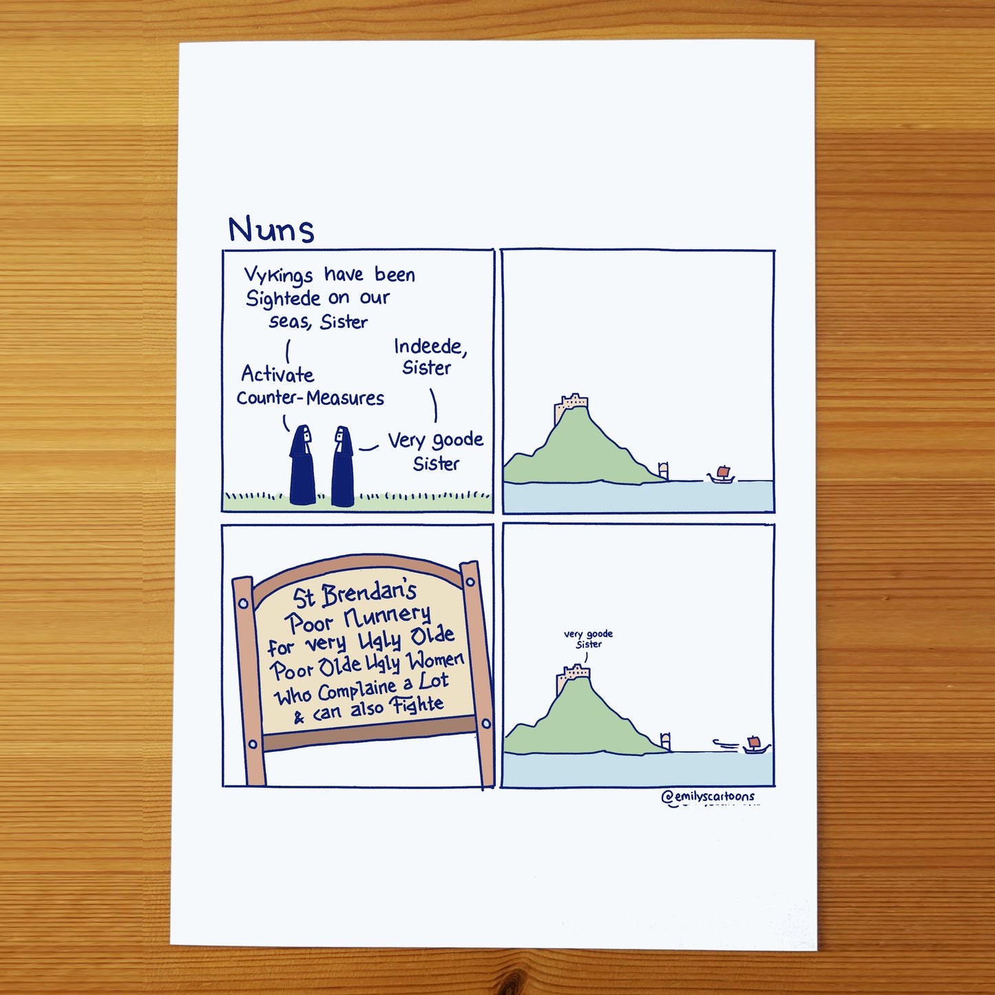 Nuns: Vykings - High quality A4 print