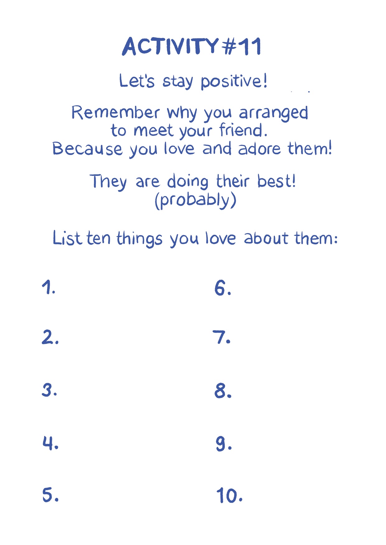 My Friends Are Always Late: An Activity Booklet