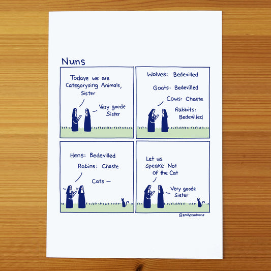 Nuns: Animals - High quality A4 print