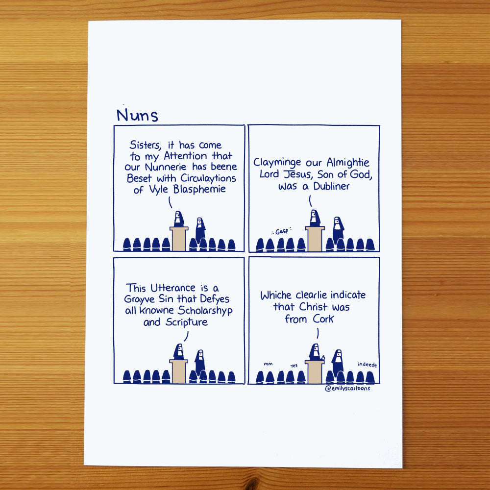 Nuns: Cork - High quality A4 print