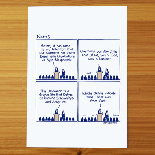 Nuns: Cork - High quality A4 print