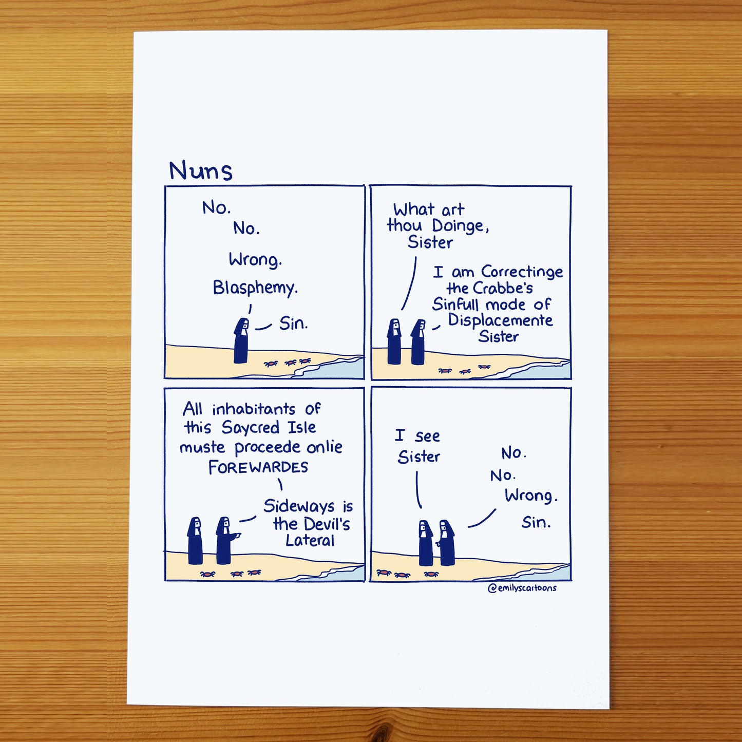 Nuns: Crab - High quality A4 print