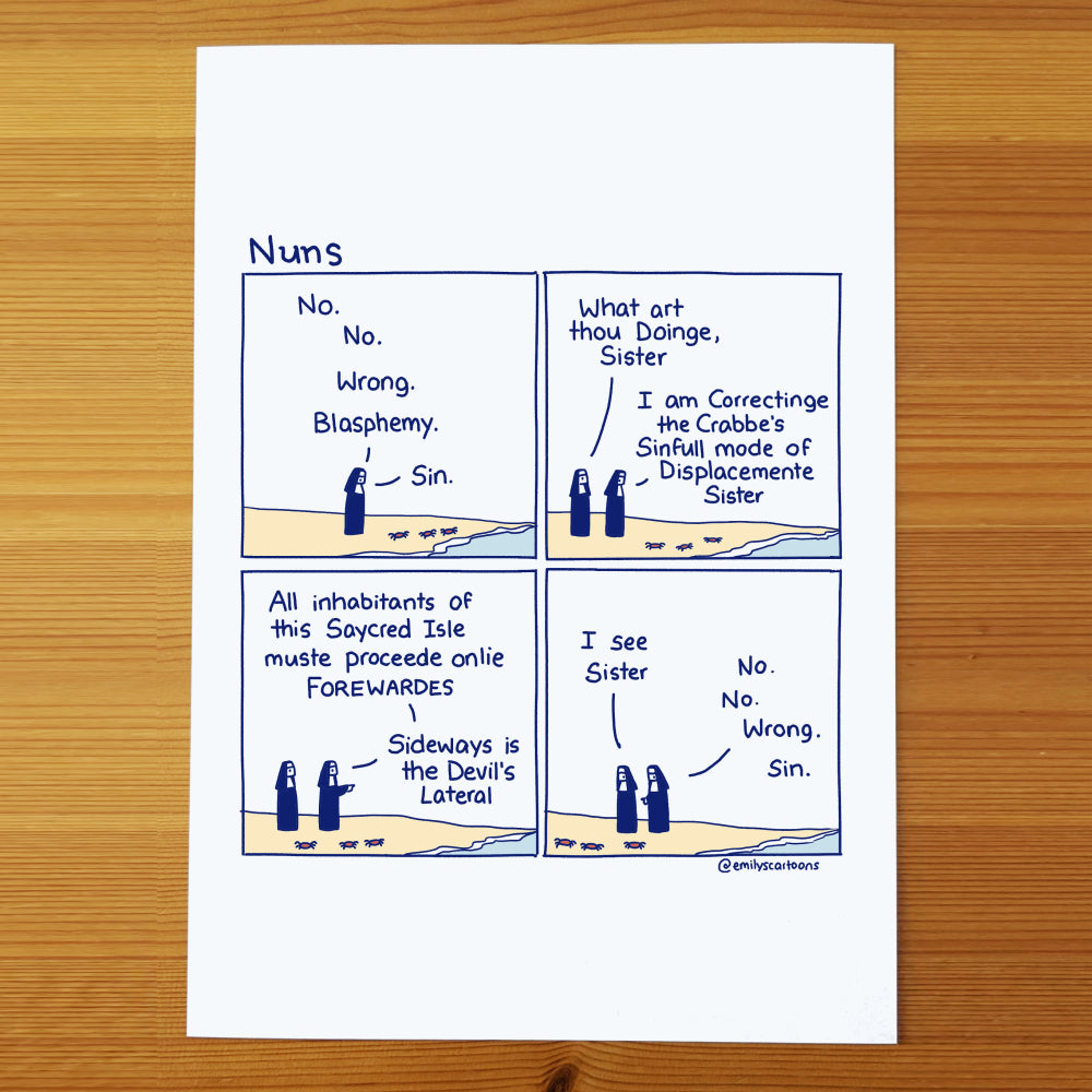 Nuns: Crab - High quality A4 print