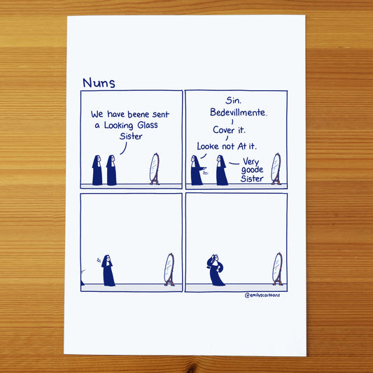 Nuns: Looking Glass - High quality A4 print