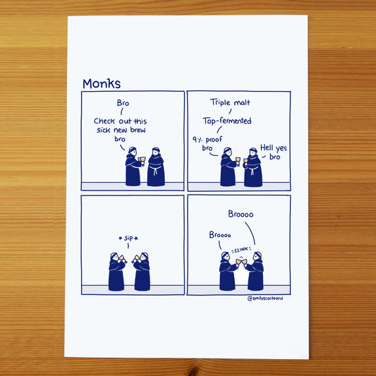 Nuns: Monks - High quality A4 print