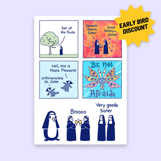 New Nuns A5 Sticker Sheet