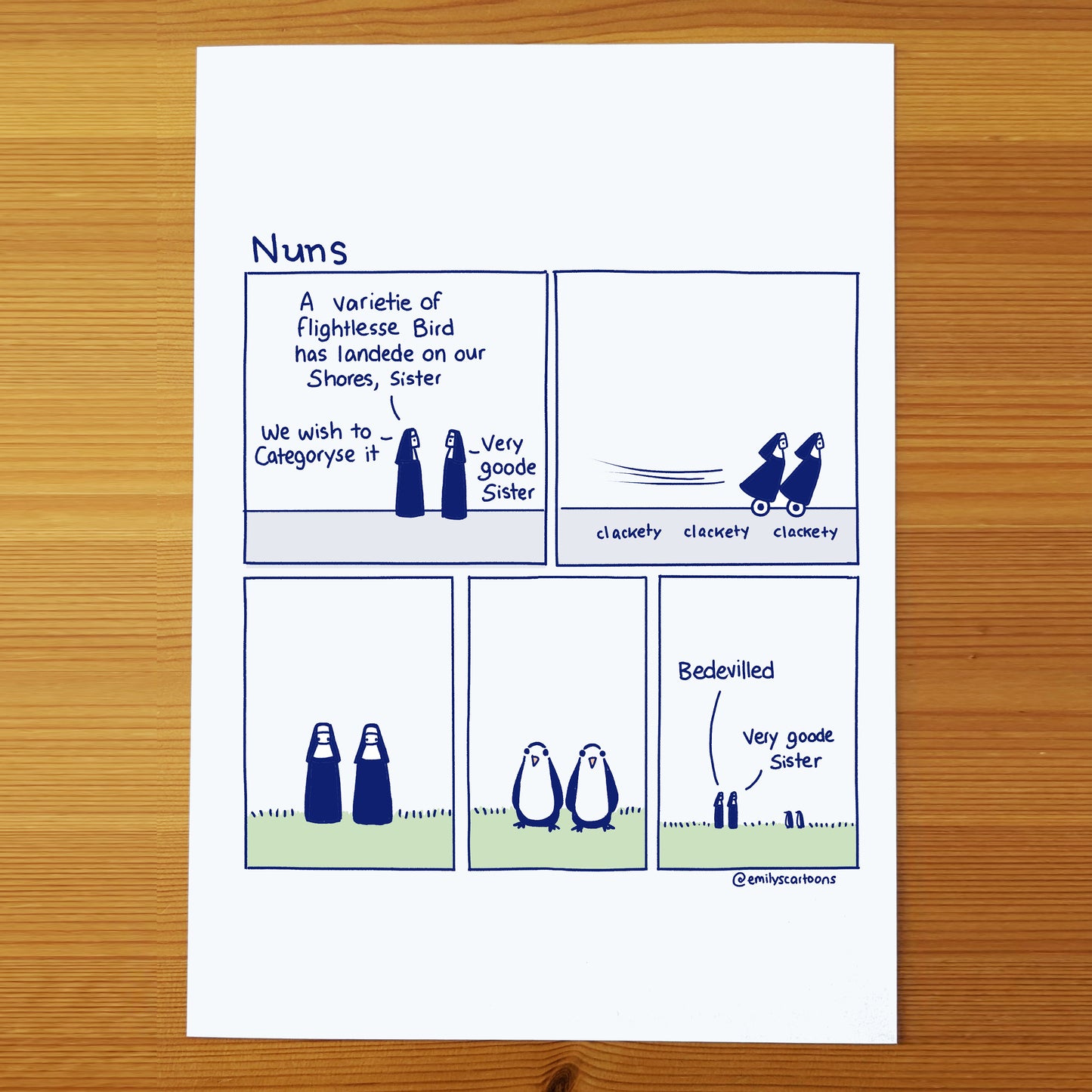 Nuns: Flightlesse Bird - High quality A4 print