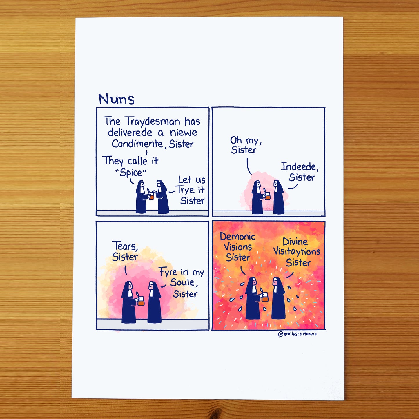 Nuns: Spice - High quality A4 print