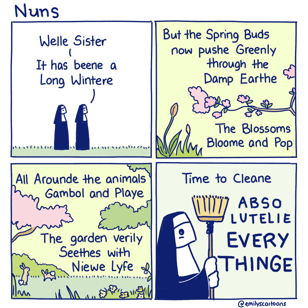 Nuns: Spring - High quality A4 print