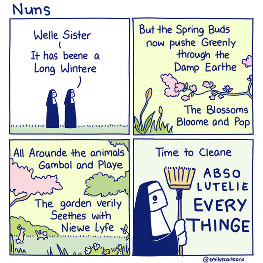 Nuns: Spring - High quality A4 print