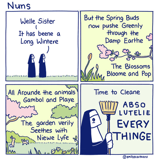 Nuns: Spring - High quality A4 print