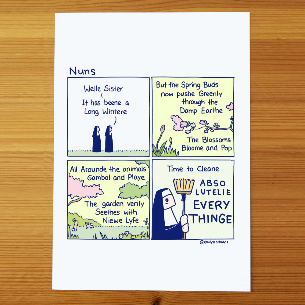 Nuns: Spring - High quality A4 print