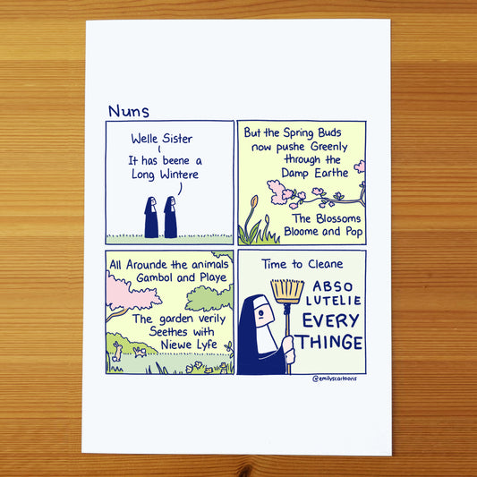 Nuns: Spring - High quality A4 print