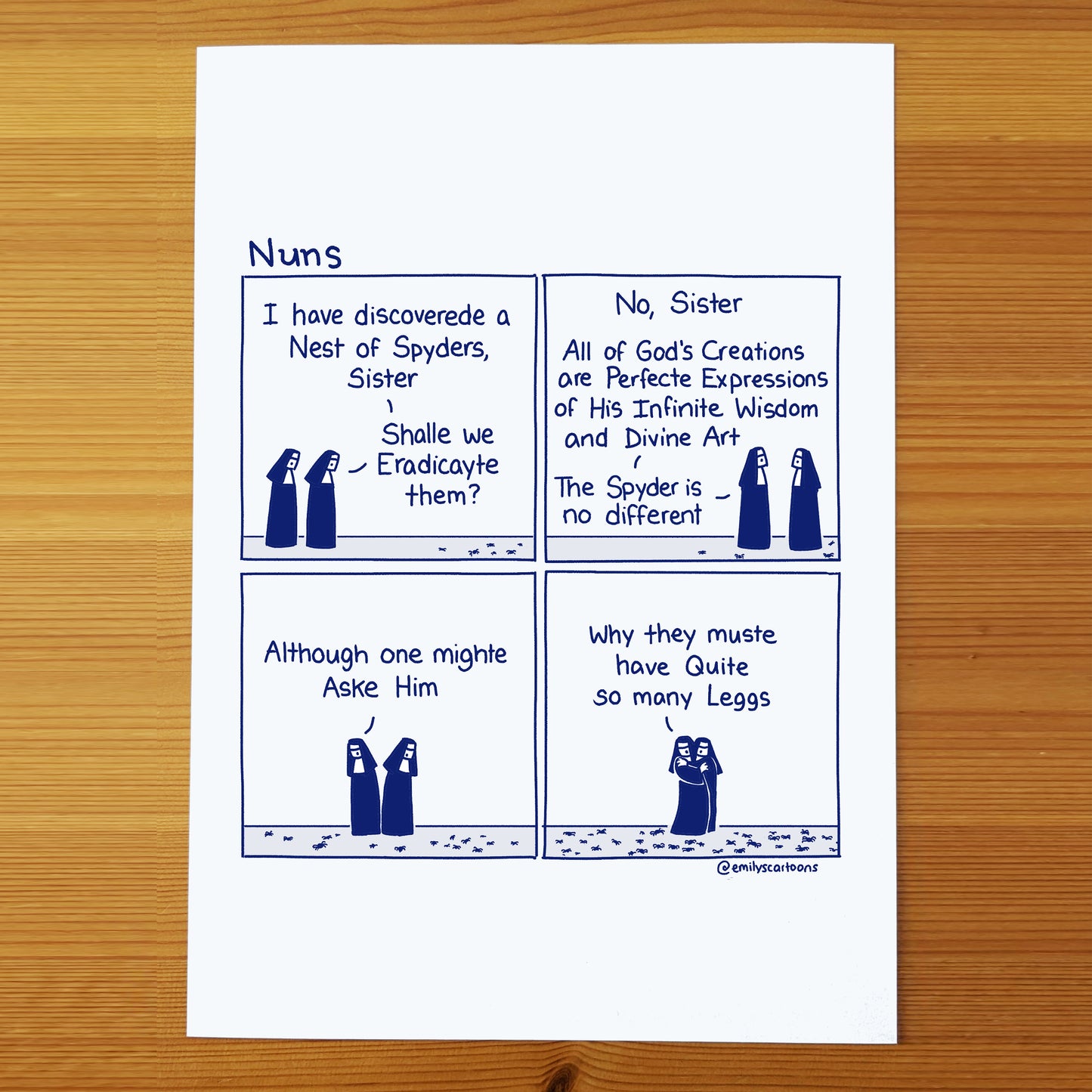 Nuns: Spyder - High quality A4 print