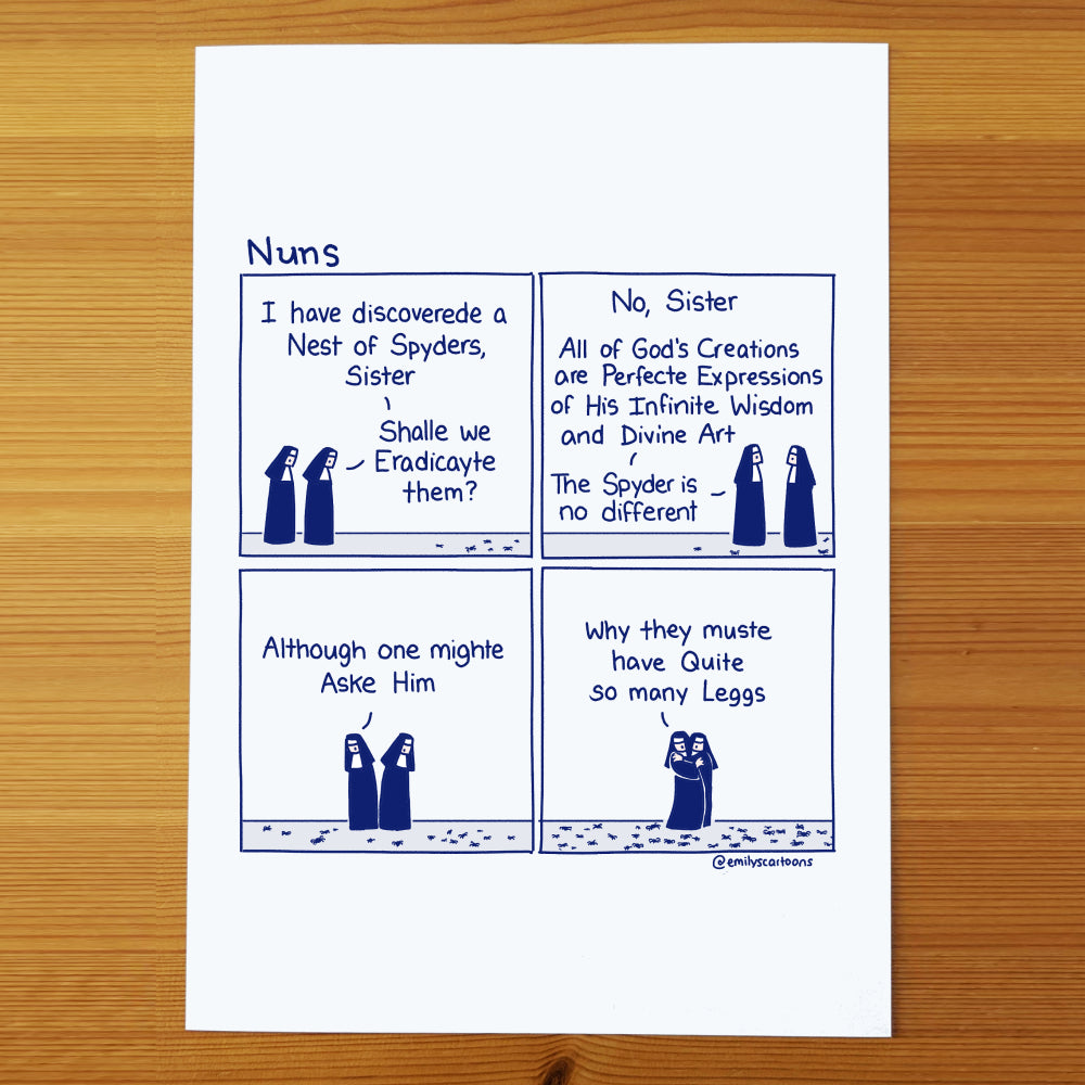 Nuns: Spyder - High quality A4 print