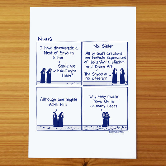 Nuns: Spyder - High quality A4 print