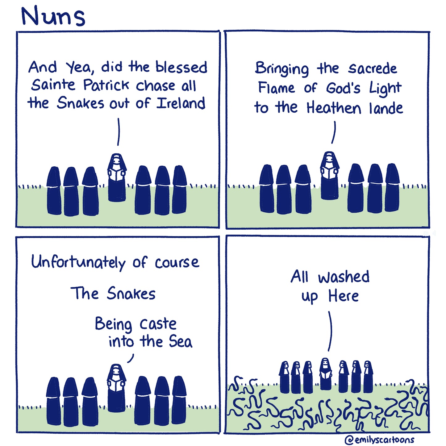 Nuns: St Patrick - High quality A4 print