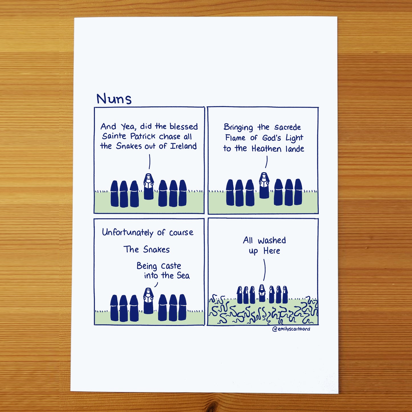 Nuns: St Patrick - High quality A4 print