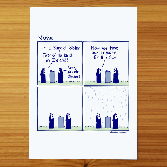 Nuns: Sundial - High quality A4 print