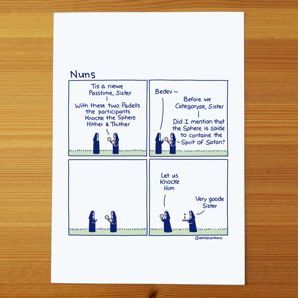 Nuns: Tennys - High quality A4 print
