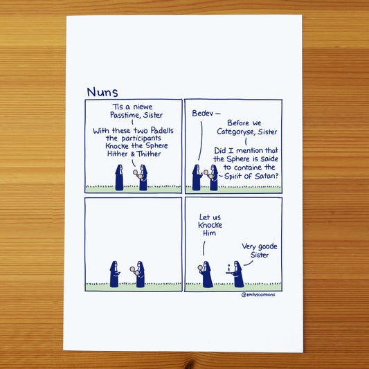 Nuns: Tennys - High quality A4 print