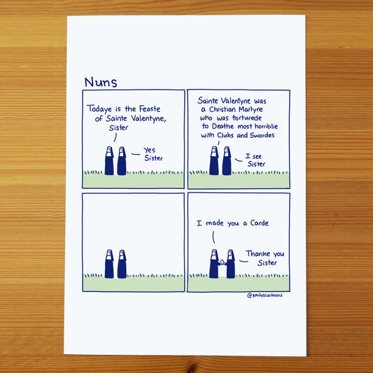 Nuns: Valentyne - High quality A4 print