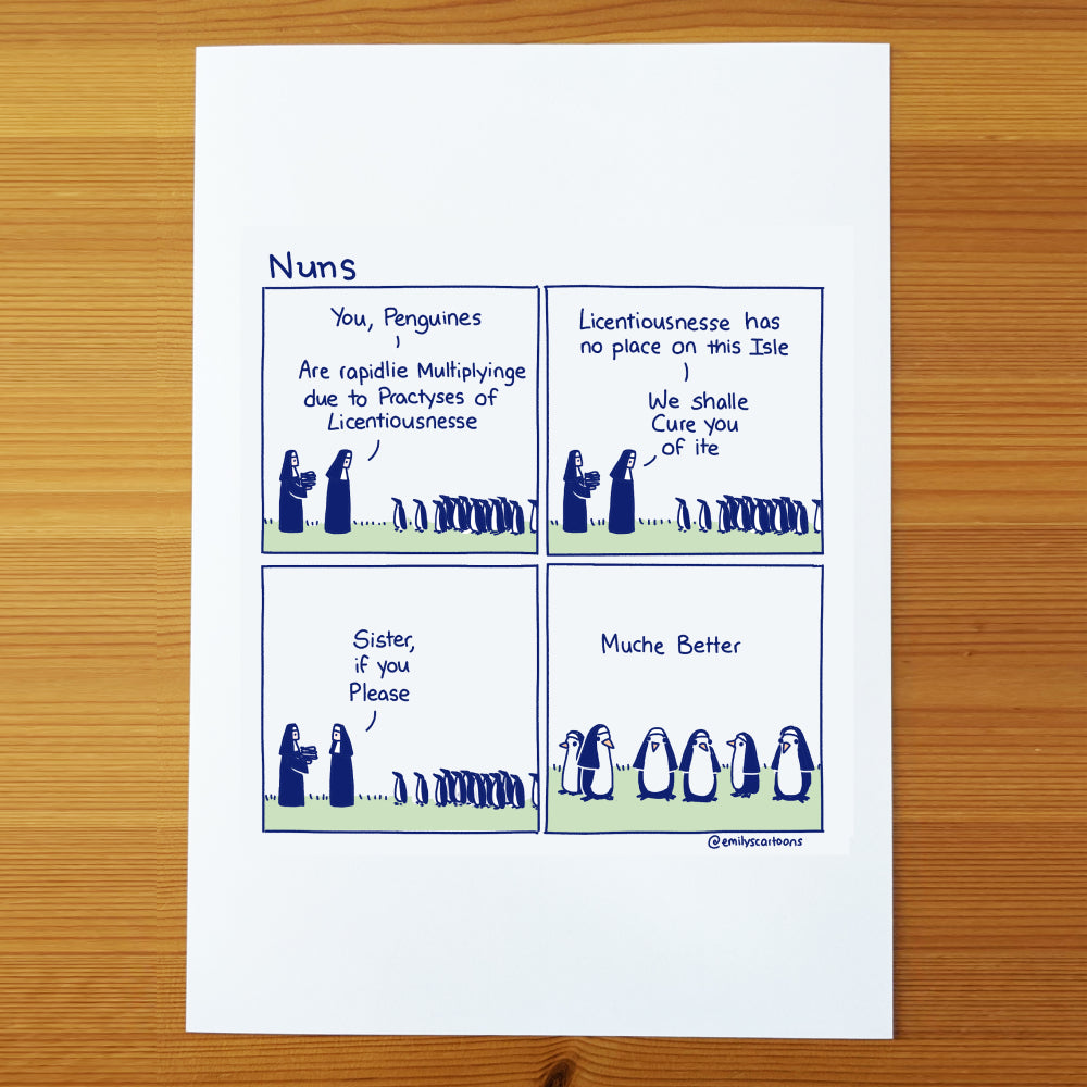 Nuns: Wimple - High quality A4 print